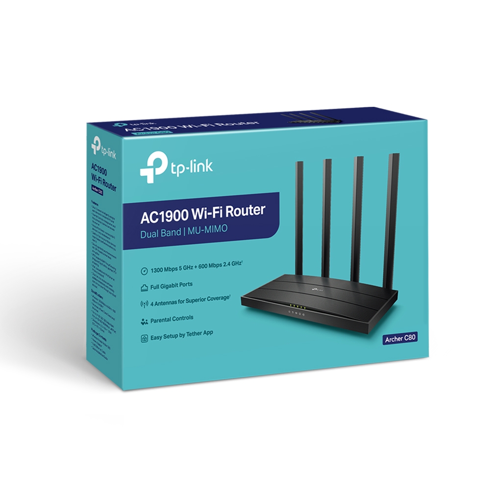Routeur tp-link AC1900 MU-MIMO WiFi, Dual-Band , Archer C80