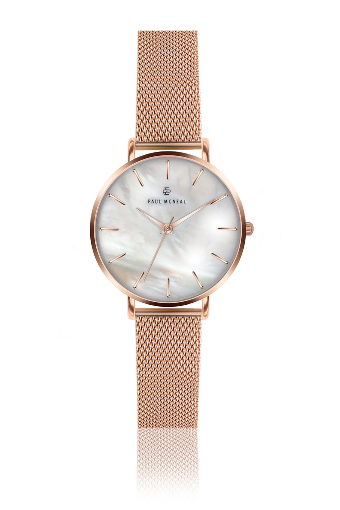 Montre à quartz en acier doré rose (MAZ-3214)