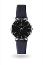 Montre Paul McNeal à quartz en Cuir Bleu Marine Argenté (PAD-7020S)