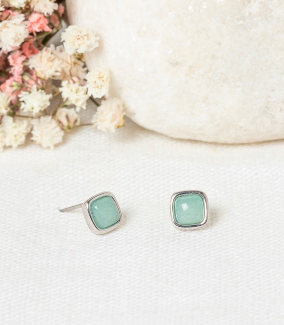 Boucles d'oreilles Lina ornées de Amazonite (3E/A660V)