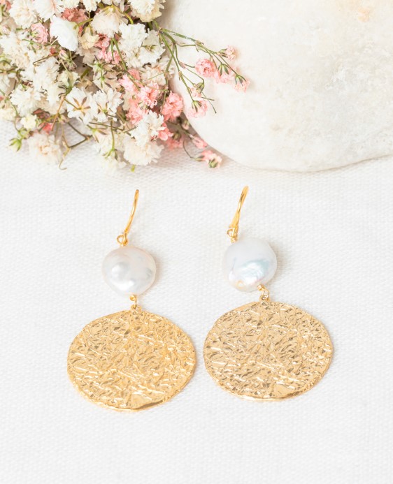 Boucles d'oreilles 'Joséphine' Perles (3E/C0896Blj)
