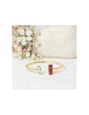 Bracelet Jonc "Anaîs" Agate rouge et Crystal (3R/C474RBlj)