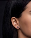 Boucles d'oreilles Victoria Walls puces argenté et blanc (VE1116S)