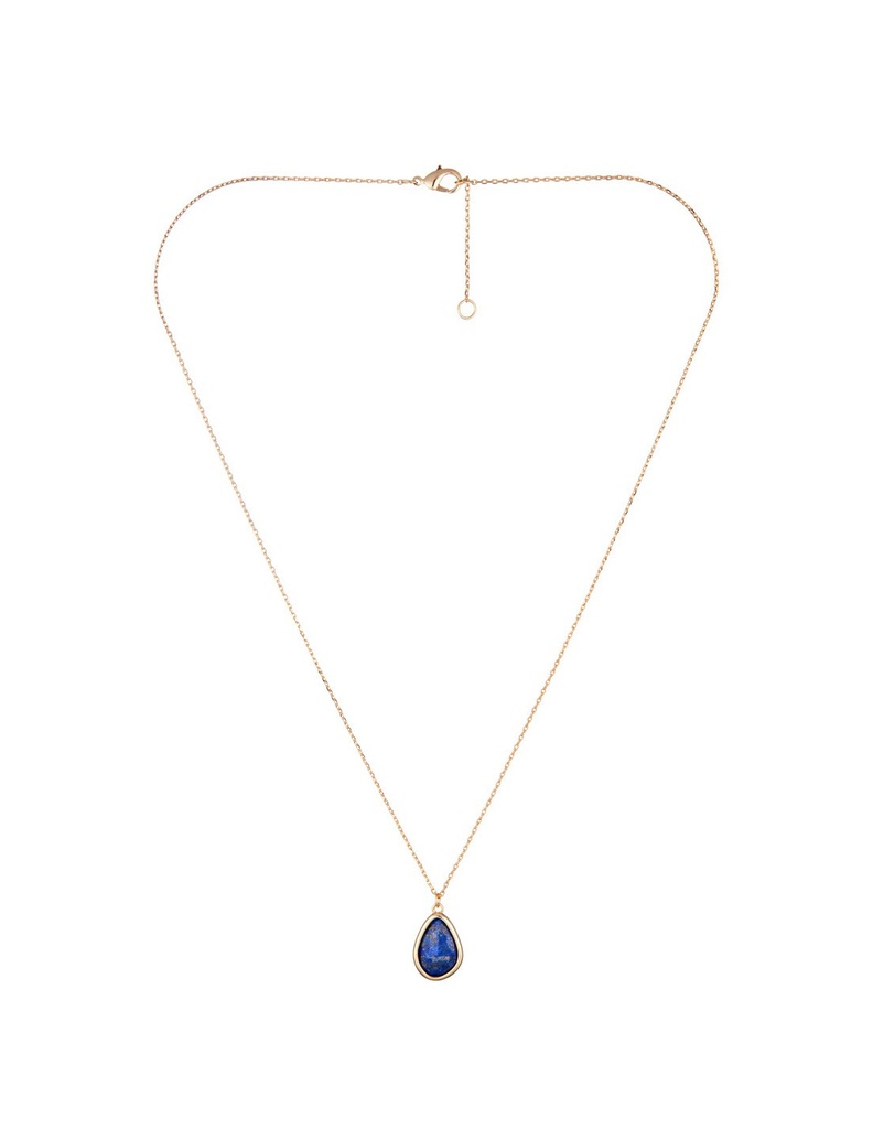 Collier 'Louane' Moonstone orné de Lapis bleu (3C/S396Bj)
