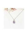 Collier Moonstone 'Lora' Améthyste et laiton argenté (3C/S424Vi)