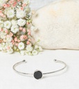 Bracelet Jonc Moonstone 'Valentine' Onyx (3R/A919N)