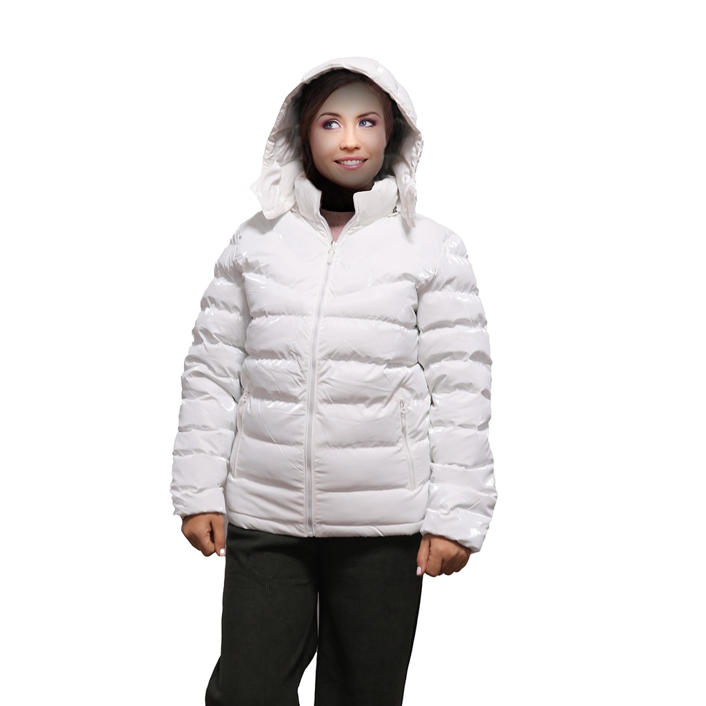 Doudoune Fashion Blanche à capuche amovible