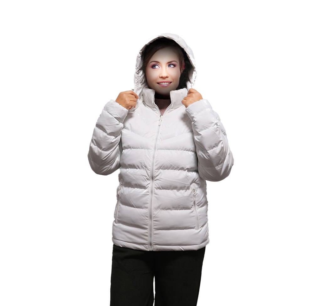 Doudoune Fashion Blanche à capuche amovible