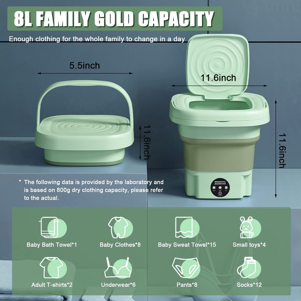 Machine a laver pliable portable bleu
