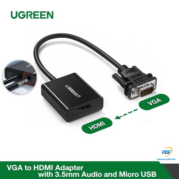 Adaptateur Ugreen VGA Male vers HDMI Female (50945)