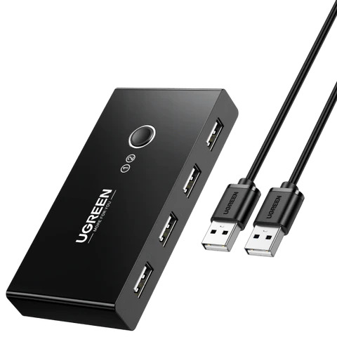 witch Ugreen USB 2.0 - 4 Ports pour 2 PC 2 Entrées 4 Sorties USB (30767)