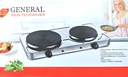 Plaque de cuisson inox GENERAL 2 feux électrique 2500w