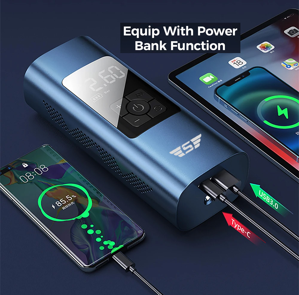 Compresseur d'air, Powerbank, Lampe LED, 6000mah Smartedge Adventures