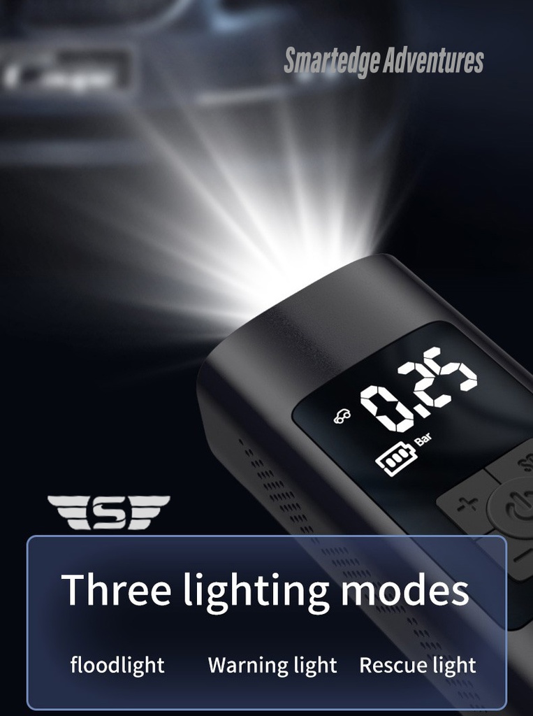 Compresseur d'air, Powerbank, Lampe LED, 6000mah Smartedge Adventures