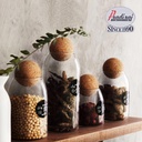Bocaux de rangement Verre Liège 4 pièces