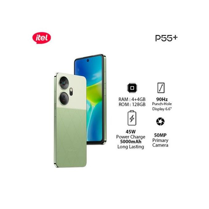 Itel P55+ 8GB(4+4GB)/128GB, 45W, 50MP, 6.6” Meteor Black