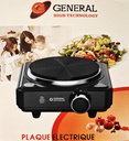 Plaque de cuisson inox GENERAL 1 feu électrique 500w Noir