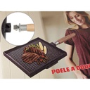Pandiani Poêle 2Faces en Fonte Multi-usage, Revêtement Marbre Robuste Trois Couches Carré