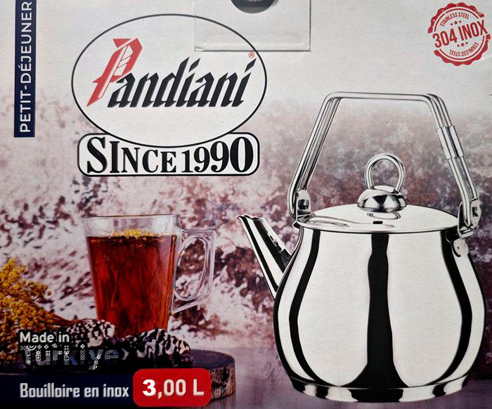 Pandiani Bouilloire Acier Inox 3L
