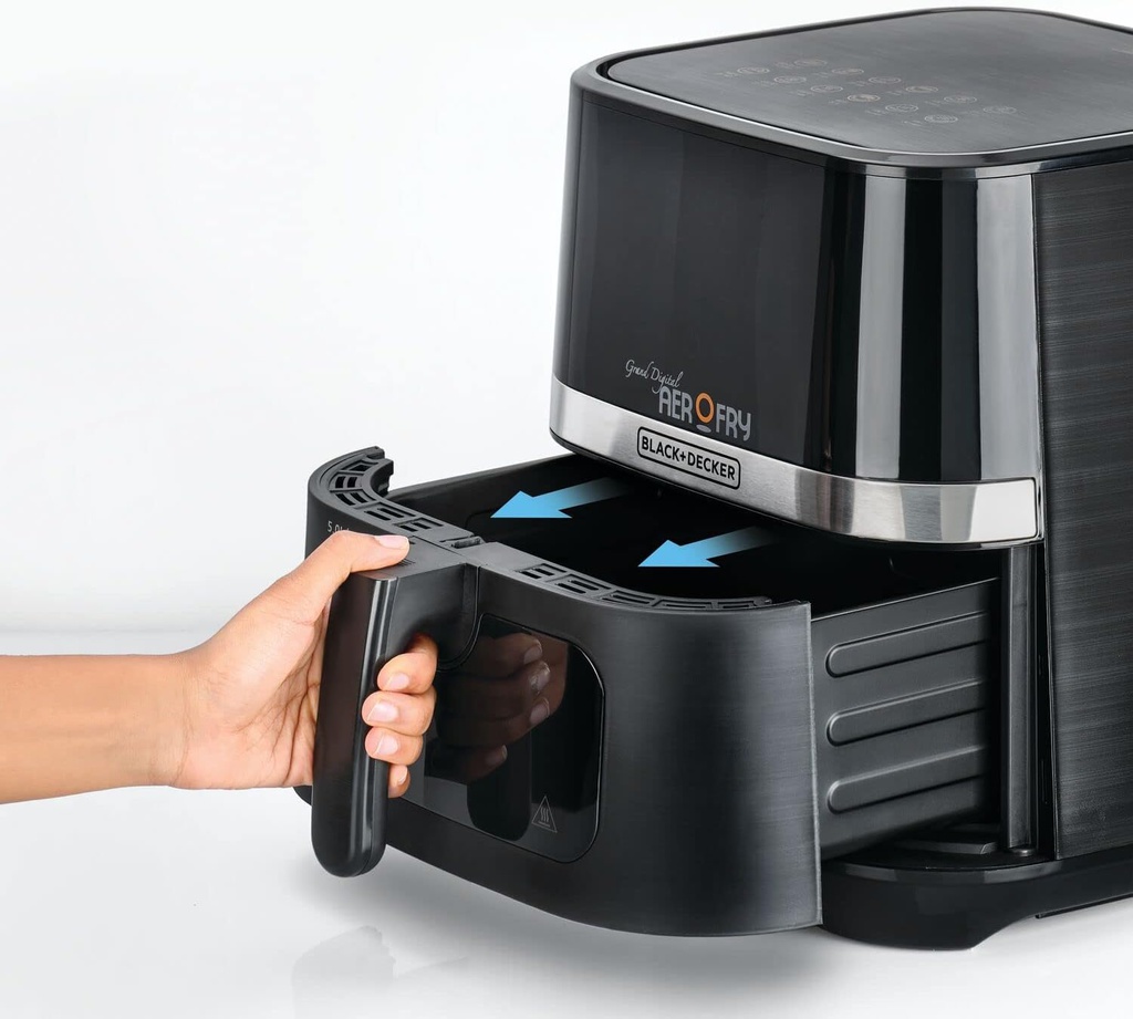 Black+Decker Air Fryer, 5.6L Digital 12 en 1 pavé tactile