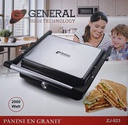 Panini Grill Toast Granit Céramique 2000W Pro Antiadhésif sans huile ni beurre Noir