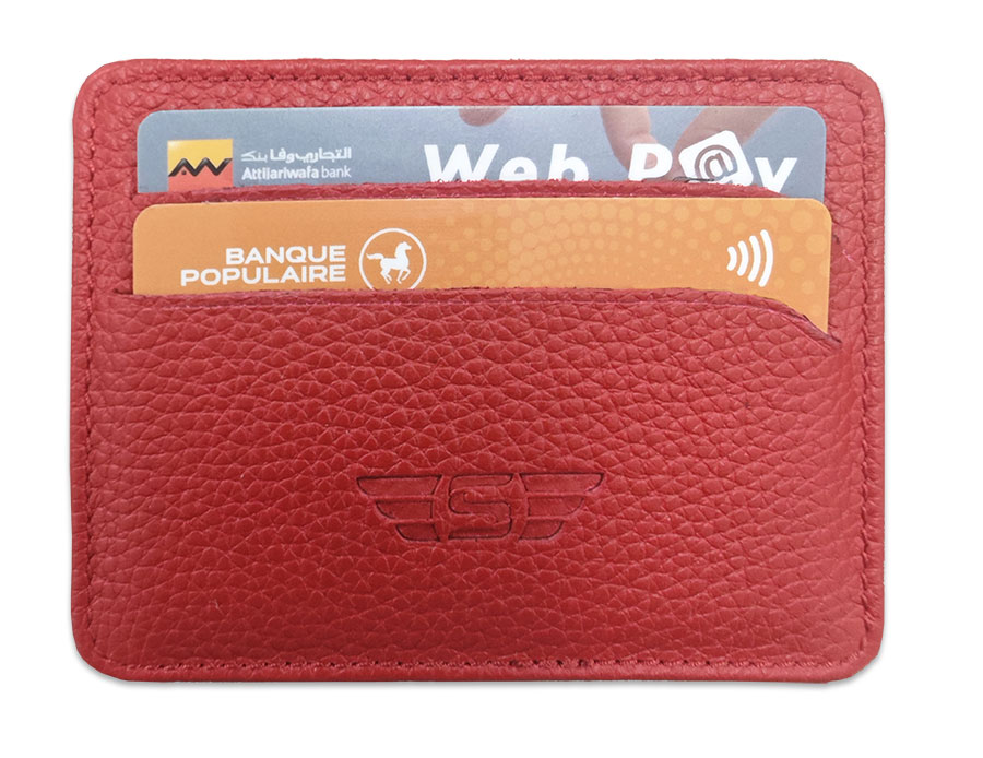 Porte carte cuir véritable Wincard Noir
