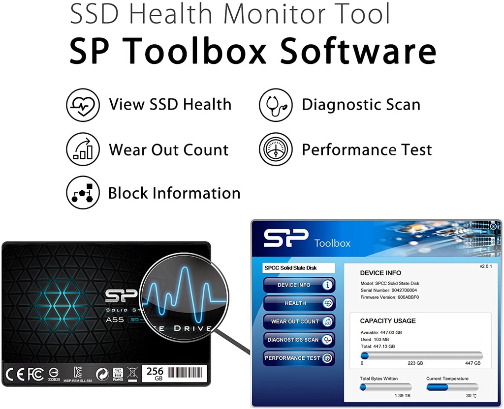 Disque Dur Silicon Power 256Go SSD interne