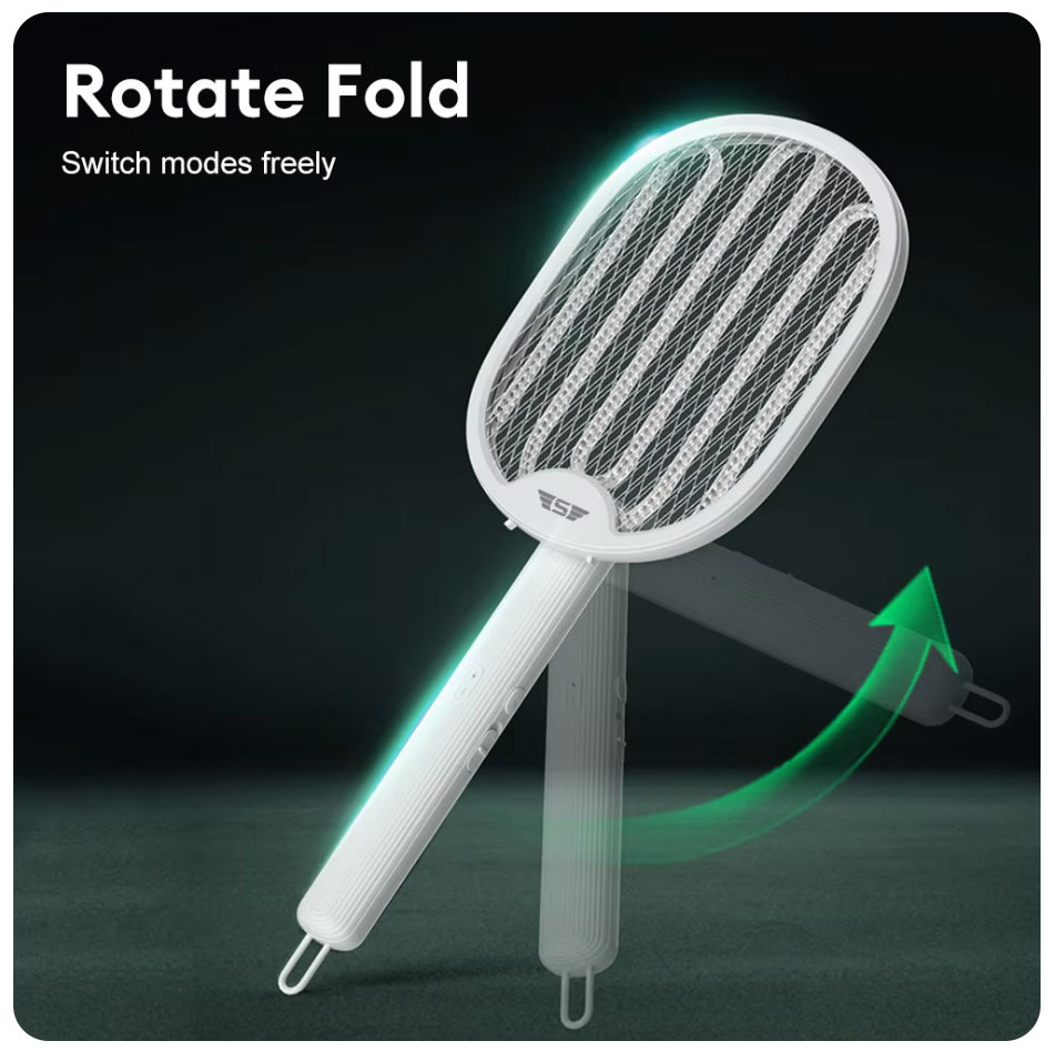 Anti-moustiques raquette électrique pliable 2 en 1