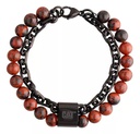 Bracelet pour homme Caterpillar serti d'obsidiennes (J013B08114)