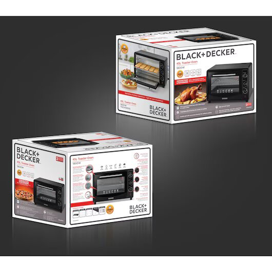 Black &amp; Decker Four Toaster 45 L avec double vitrage et rôtissoire