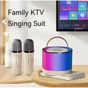 Haut-parleur de karaoké stéréo avec deux microphone pour enfants lumière RVB