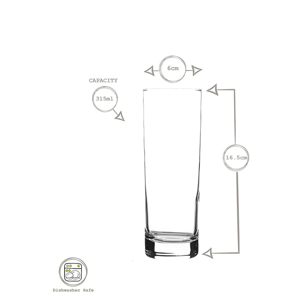 Verre TUBO 31cl Pack de 6 verres