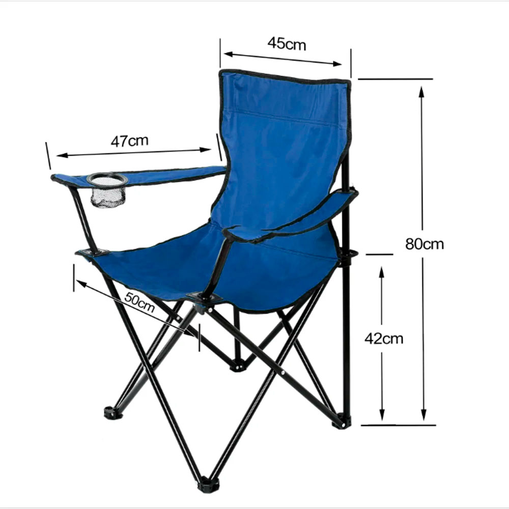 Chaise de plage ou camping pliante avec Sac de Transport – Bleu