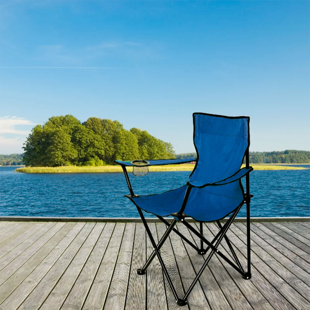 Chaise de plage ou camping pliante avec Sac de Transport – Bleu