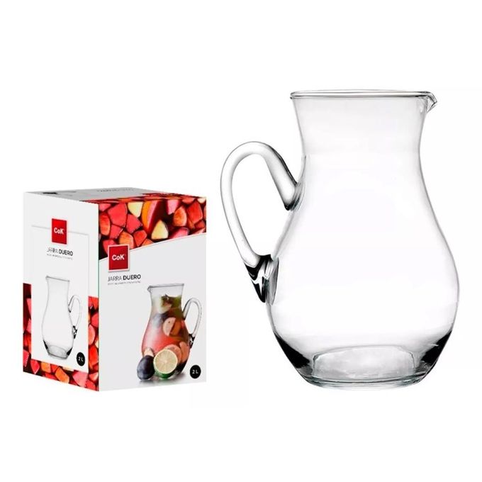 Pack carafe en verre 2L + 6 verres TUBO 31 cl