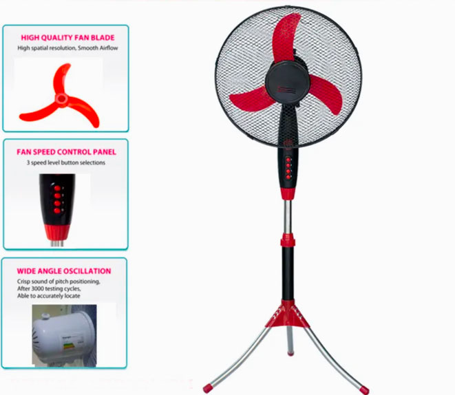 Luxus ventilateur à pied 16" moteur silencieux