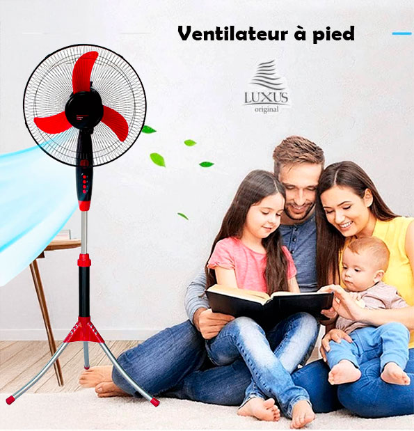 Luxus ventilateur à pied 16" moteur silencieux