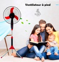 Luxus ventilateur à pied 16" moteur silencieux