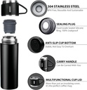 Thermos 3 tasses chaud et froid 500 ml - LUXUS bouteille noir