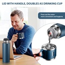 Thermos 3 tasses chaud et froid 500 ml - LUXUS bouteille noir