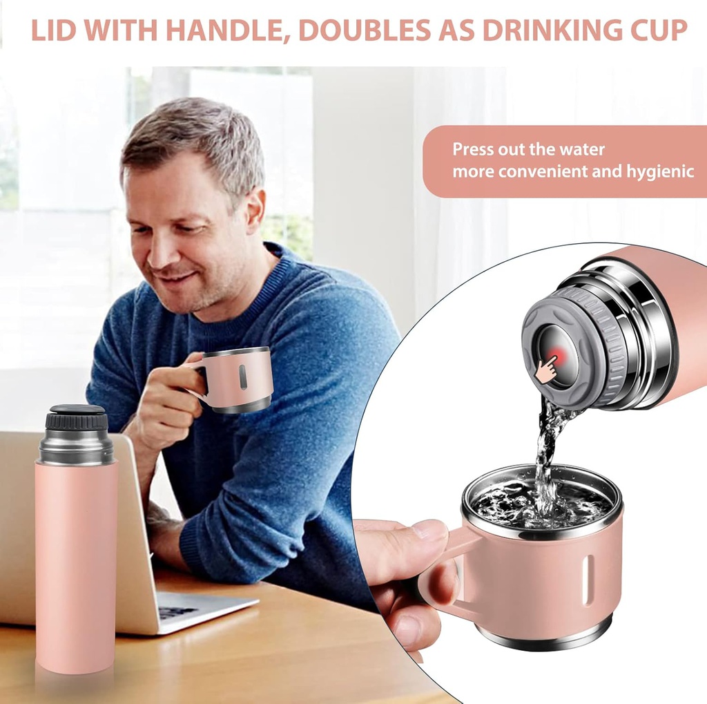 Thermos 3 tasses chaud et froid 500 ml - LUXUS bouteille noir