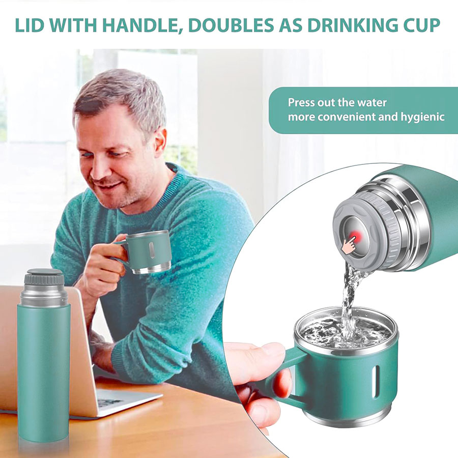 Thermos 3 tasses chaud et froid 500 ml - LUXUS bouteille noir