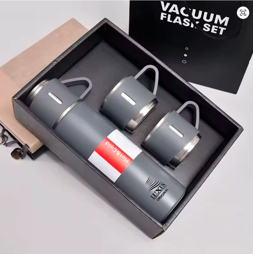 Thermos 3 tasses chaud et froid 500 ml - LUXUS bouteille noir