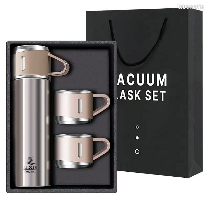 Thermos 3 tasses chaud et froid 500 ml - LUXUS bouteille noir