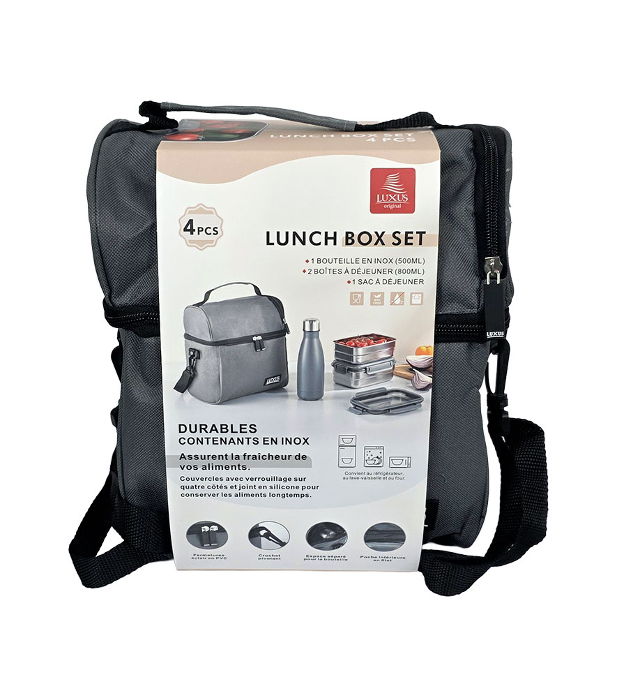 Lunch box 4 éléments Isotherme Rouge LUXUS