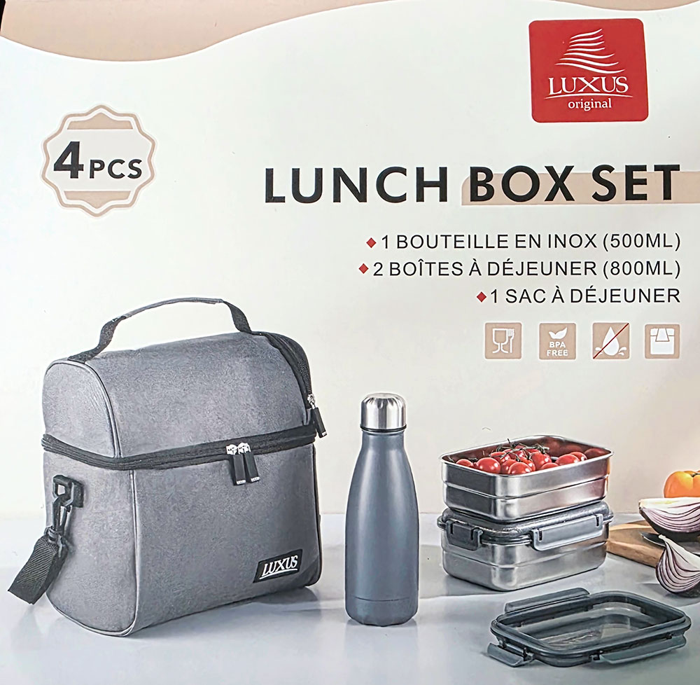 Lunch box 4 éléments Isotherme Rouge LUXUS
