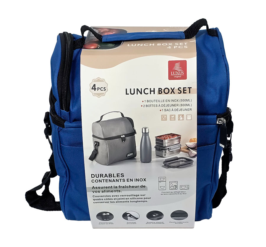 Lunch box 4 éléments Isotherme Rouge LUXUS