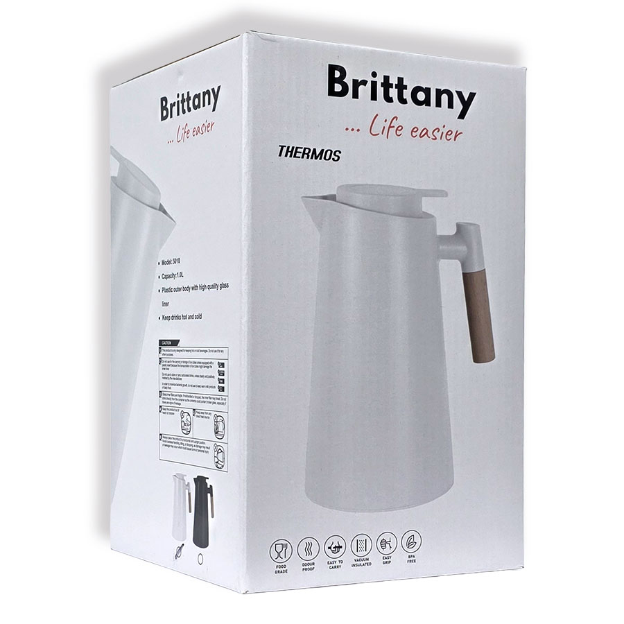 Thermos 1L, Chaud &amp; Froid, noir Brittany