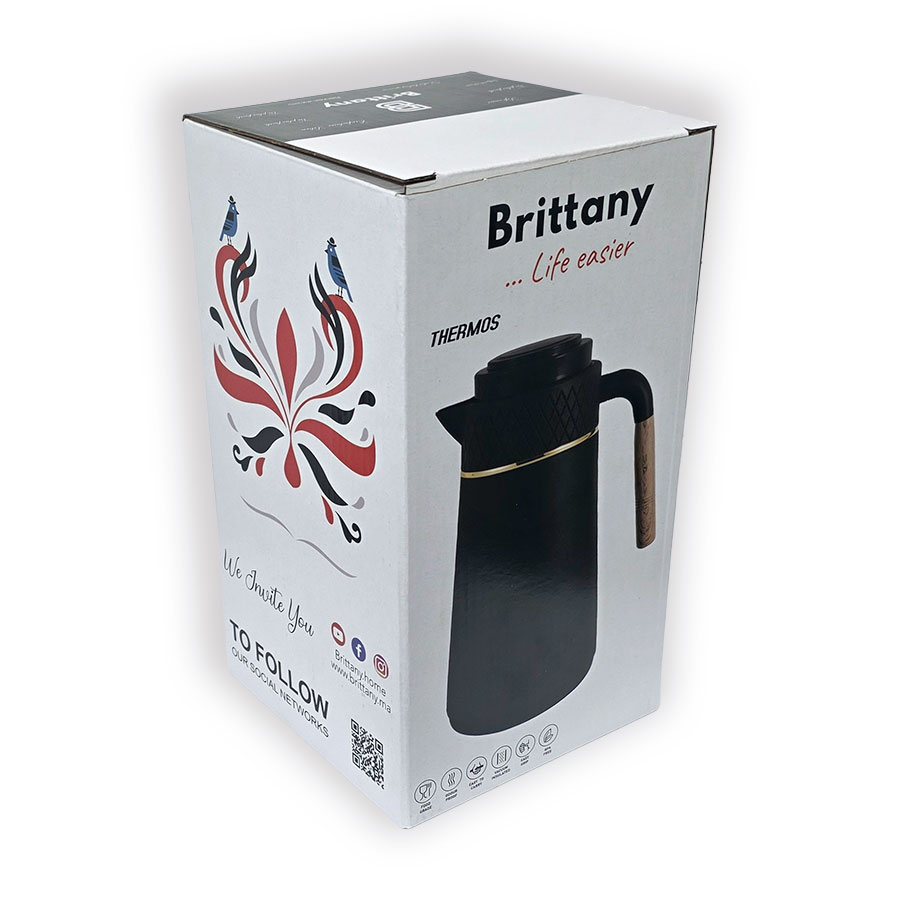 Thermos 1L, Chaud &amp; Froid, noir Brittany