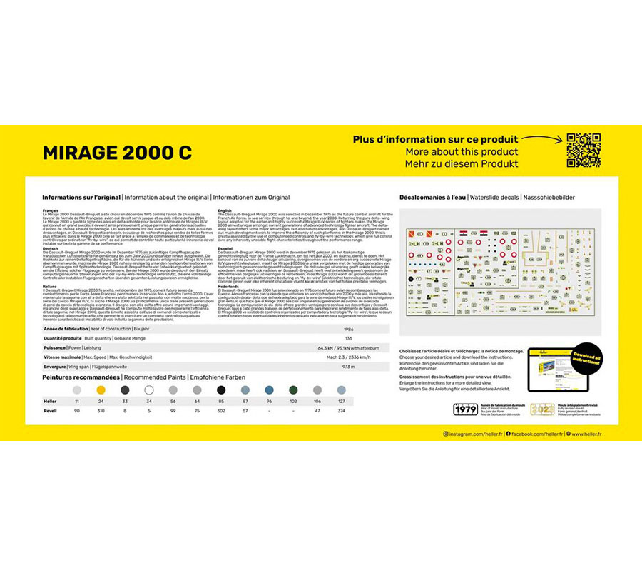 Maquette Avion STARTER KIT Heller Mirage 2000 C